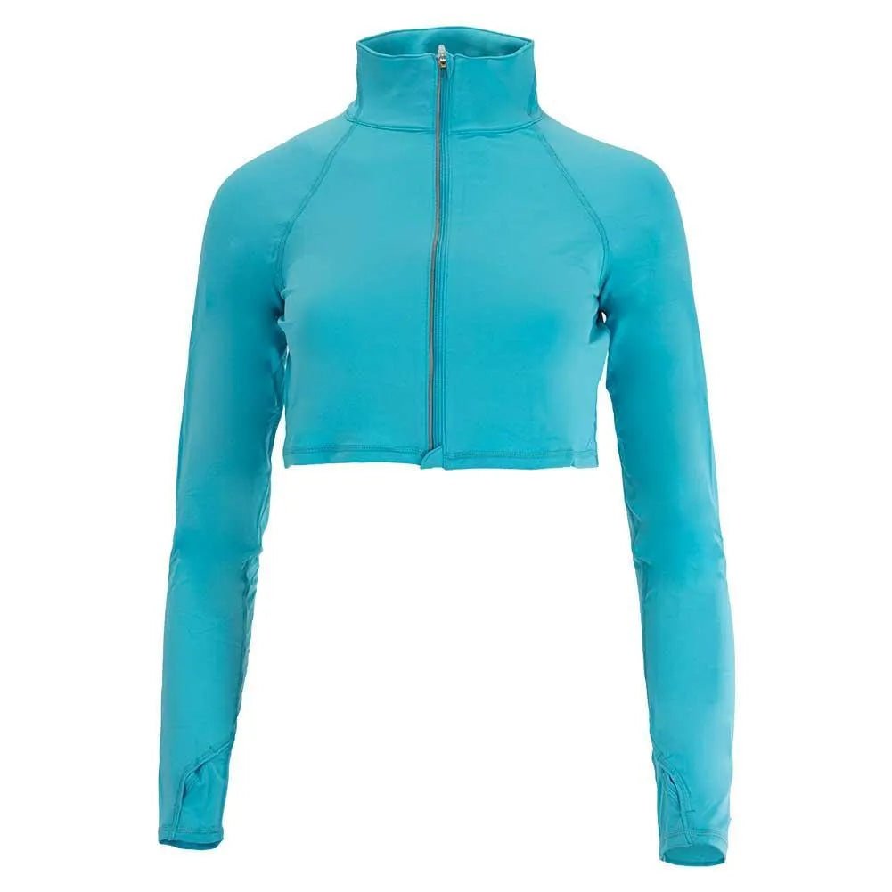 Women's Full Zip Tennis Crop TopTienda Tennis