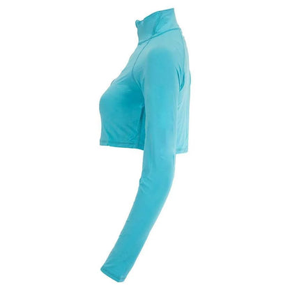 Women's Full Zip Tennis Crop TopTienda Tennis
