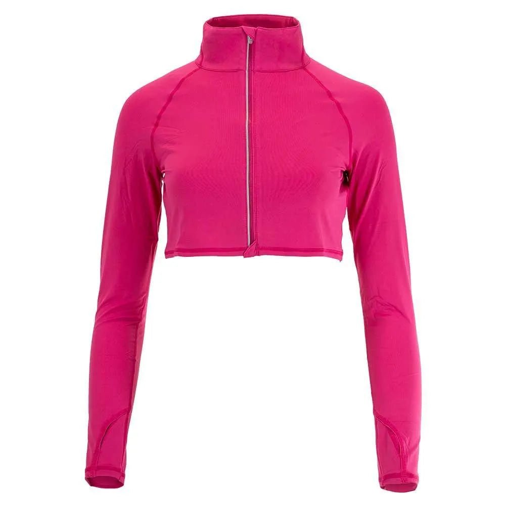 Women's Full Zip Tennis Crop TopTienda Tennis