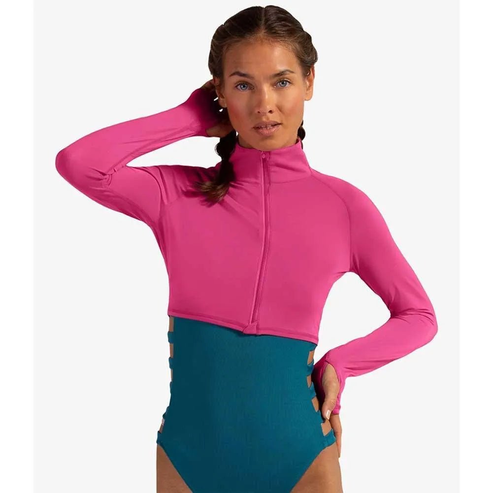Women's Full Zip Tennis Crop TopTienda Tennis