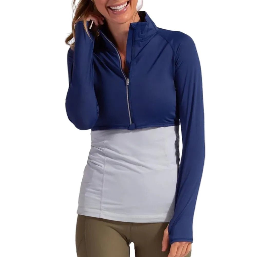 Women's Full Zip Tennis Crop TopTienda Tennis