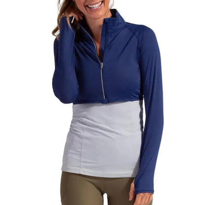 Women's Full Zip Tennis Crop TopTienda Tennis