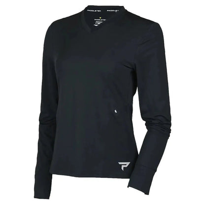 Womens Long Sleeve Performance Top BlackTienda Tennis