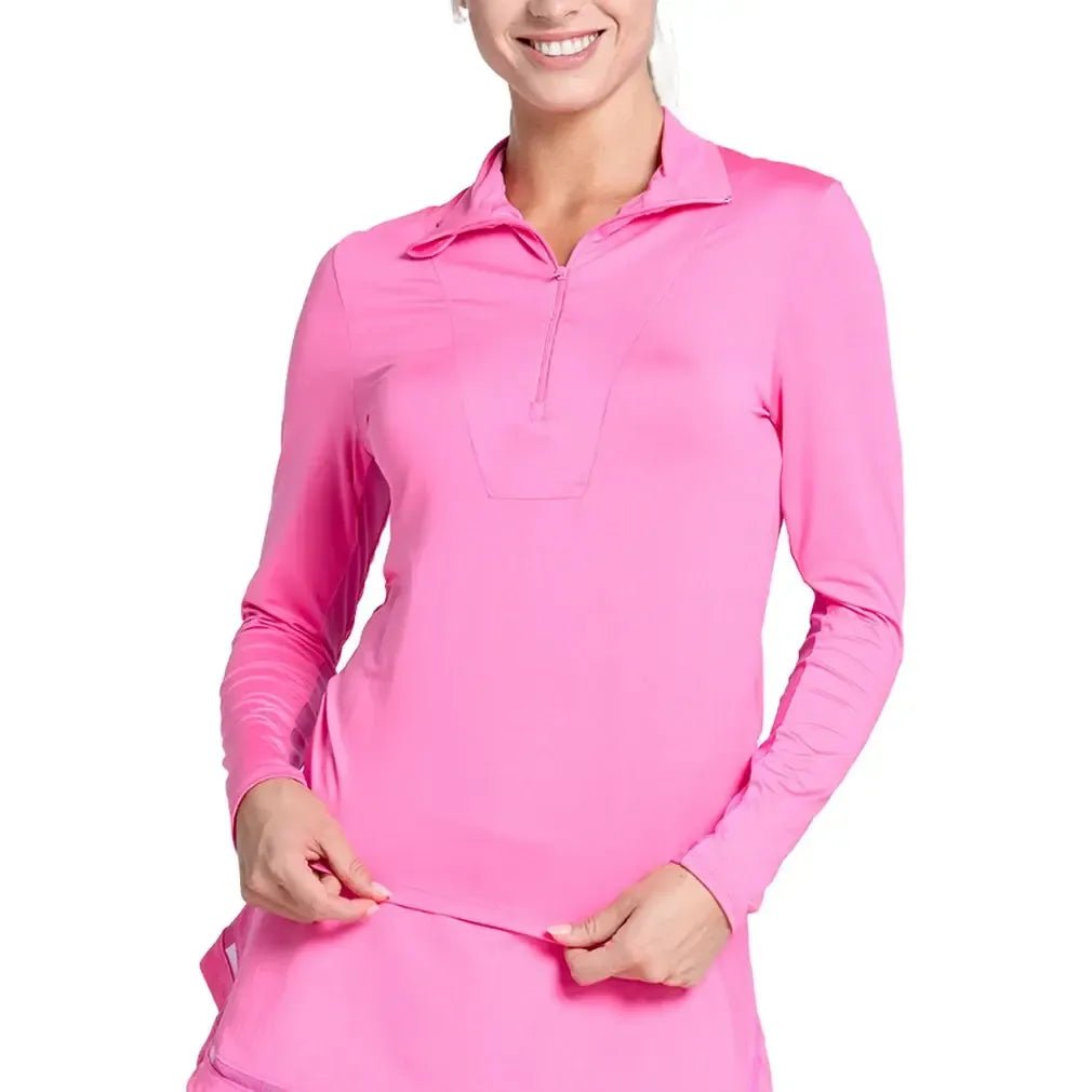 Women's LUV Free Play Zip Long Sleeve Tennis Top TaffyTienda Tennis