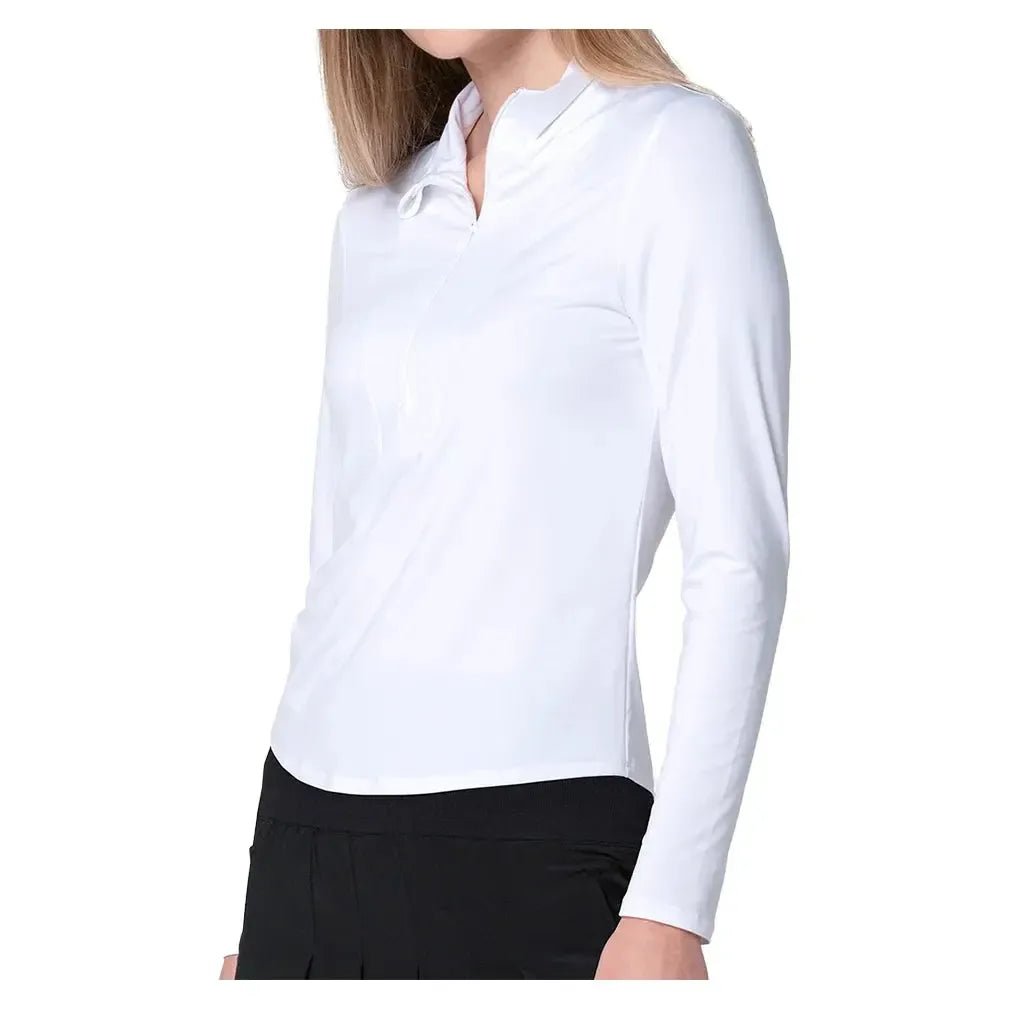 Women's LUV Free Play Zip Long Sleeve Tennis Top WhiteTienda Tennis