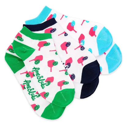 Women's Meet Your Match Pickleball Socks 3 Pack Pink PaddlesTienda Tennis