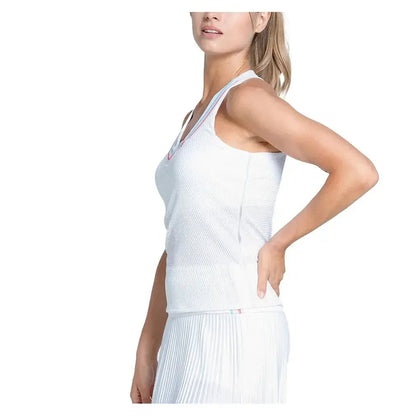 Women's Retro Revival Tennis Tank with Bra WhiteTienda Tennis