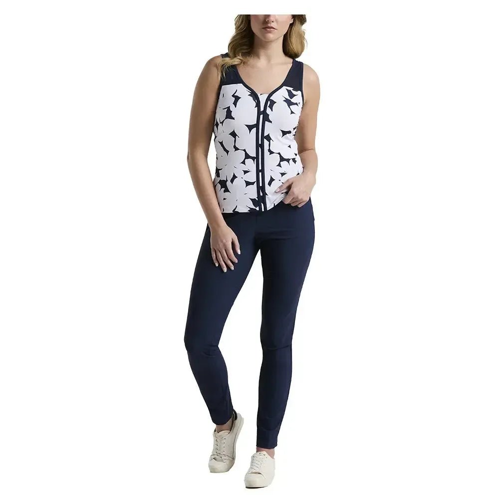 Women's Riviera Floral Print Tennis Tank Black IrisTienda Tennis