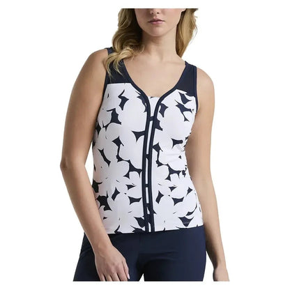Women's Riviera Floral Print Tennis Tank Black IrisTienda Tennis