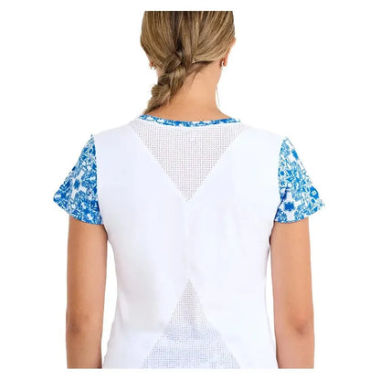 Women's Short Sleeve Tennis Top White and Sandra TilesTienda Tennis