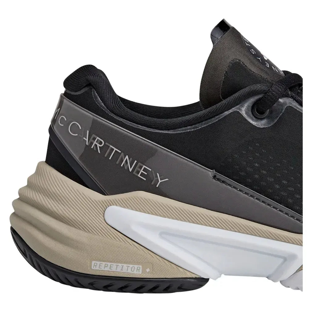 Women's Stella McCartney Barricade Tennis Shoes Core Black and Silver MetallicTienda Tennis